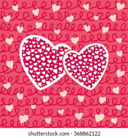 Hearts seamless pattern for Valentines Day or wedding designs. Optimized for one click color changes. EPS8 vector illustration includes Pattern Swatch.