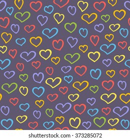 Hearts seamless pattern. Valentines day background. Endless texture for wallpaper, fill, web page background, surface texture.