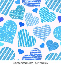 Hearts seamless pattern. Valentine's day background. 