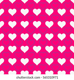 Hearts seamless pattern. Valentine's day background. 