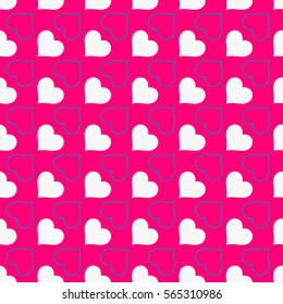 Hearts seamless pattern. Valentine's day background. 