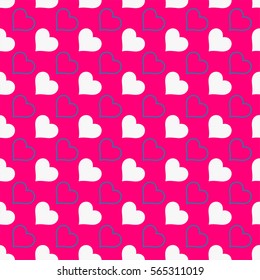 Hearts seamless pattern. Valentine's day background. 
