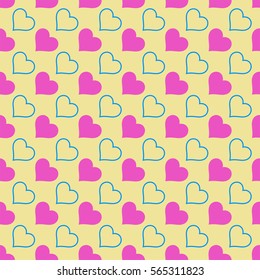 Hearts seamless pattern. Valentine's day background. 