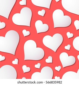 Hearts seamless pattern. Valentine's day background. 