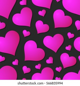 Hearts seamless pattern. Valentine's day background. 