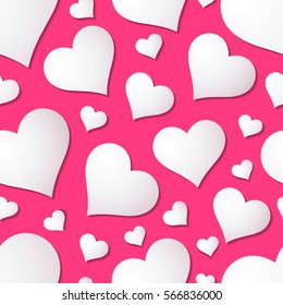 Hearts seamless pattern. Valentine's day background. 