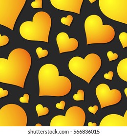Hearts seamless pattern. Valentine's day background. 