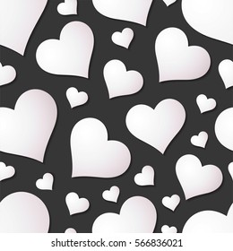 Hearts seamless pattern. Valentine's day background. 