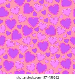 Hearts seamless pattern for Valentine's day. Vector illustration.