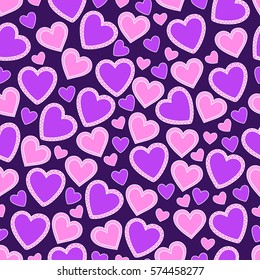 Hearts seamless pattern for Valentine's day. Vector illustration.