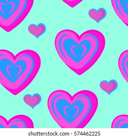 Hearts seamless pattern for Valentine's day. Vector illustration.