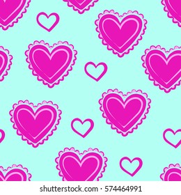 Hearts seamless pattern for Valentine's day. Vector illustration.