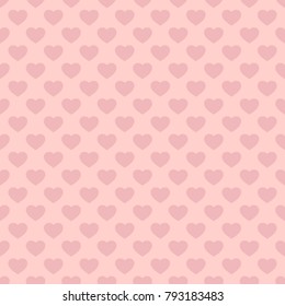 Hearts seamless pattern. Valentines day background. Vector abstract geometric pink texture, repeat tiles. Love romantic theme. Cute design for greeting cards, wedding decor, baby shower, textile, wrap