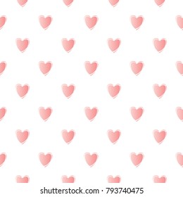 Seamless Watercolor Heart Pattern On Paper Stock Illustration 124696075