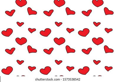 Hearts seamless pattern. Valentins day design concept for fabric, paper.