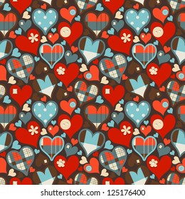 Hearts seamless pattern vector