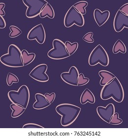 Hearts seamless pattern. Vector