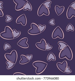 Hearts seamless pattern. Vector