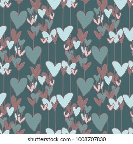 Hearts Seamless Pattern. Vector Background.