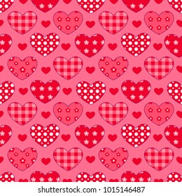 Hearts seamless pattern. Vector background.