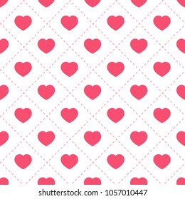 Hearts seamless pattern. Vector background.