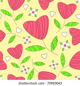 Hearts seamless pattern - vector background for continuous replicate.