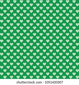 Hearts seamless pattern vector dark green background illustration