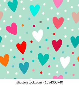 Hearts seamless pattern. Vector illustration