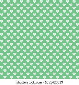 Hearts seamless pattern vector soft green background illustration