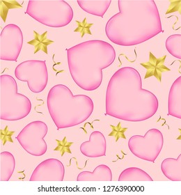 Hearts seamless pattern Wrapping paper design Scrapbook Valentine's day