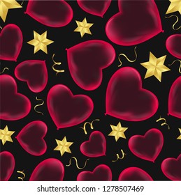 Hearts seamless pattern Wrapping paper design Scrapbook Valentine's day