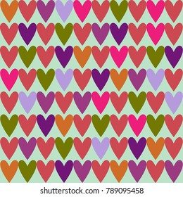 Hearts. Seamless vector pattern. Vector cover design.  Design of  tile, carpet, tablecloth fabric, cushion, pillow, bags. 