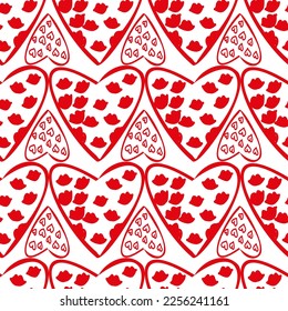 Hearts seamless vector pattern design