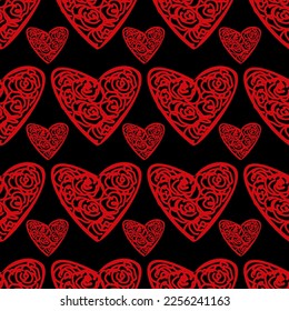 Hearts seamless vector pattern design