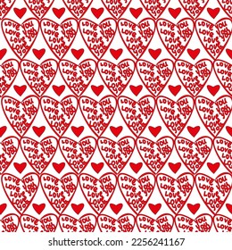 Hearts seamless vector pattern design