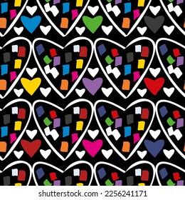 Hearts seamless vector pattern design