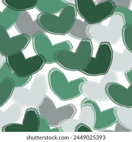 Hearts seamless vector pattern in hand drawn style.   Seamless hearted texture.