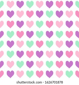 Hearts seamless vector pattern, vintage love, romantic template for Valentines day, textile, wallpaper, wrapping paper.