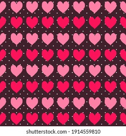 Hearts seamless vector pattern, vintage love, romantic template for Valentines day, textile, wallpaper, wrapping paper.