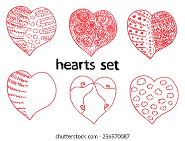 Hearts set cute design