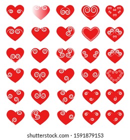 hearts set for design. hearts set for the holiday