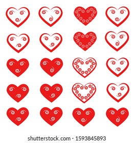 hearts set for design. hearts set for the holiday. heart