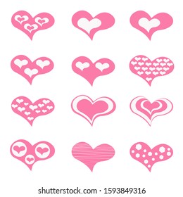 hearts set for design. hearts set for the holiday. heart