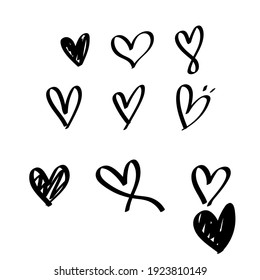 ilustración de vector de dibujo de corazones