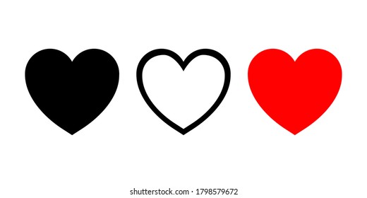 Hearts set. Hearts set, great design for any purposes. Heart icon. Collection of hearts. Love symbol icon set. Romantic concept. Vector icon. EPS 10