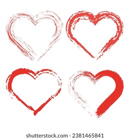Hearts set. Hand drawn hearts. Stock image. Vector illustration.