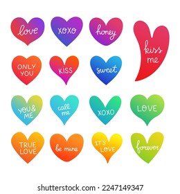 Hearts set. Hand drawn hearts vector. Design elements for Valentines day.