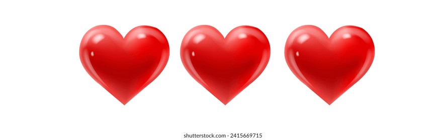 Hearts Set Isolated White background With Gradient Mesh, Vector Illustration