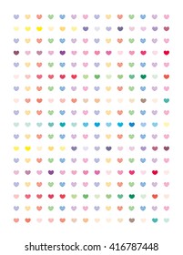 Hearts Set Minimalistic,Flat Design.Printable planner ,stickers for journaling,school office,scrapbook.Isolated.Vector eps elements.