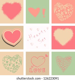 Hearts set for Valentines day and  your greeting card